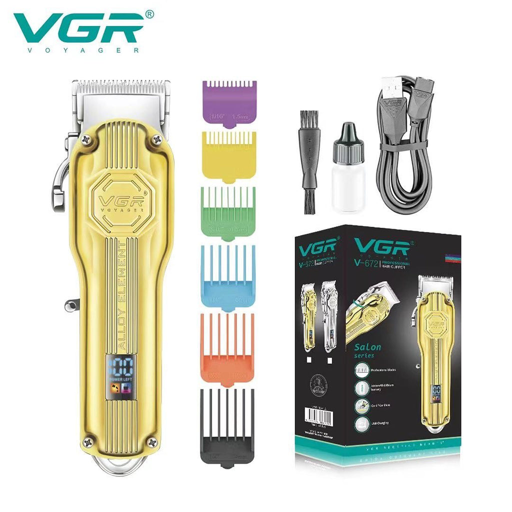 ماكينة VGR V-672 الاحترافية الكاملة بتصميم معدني فاخر.