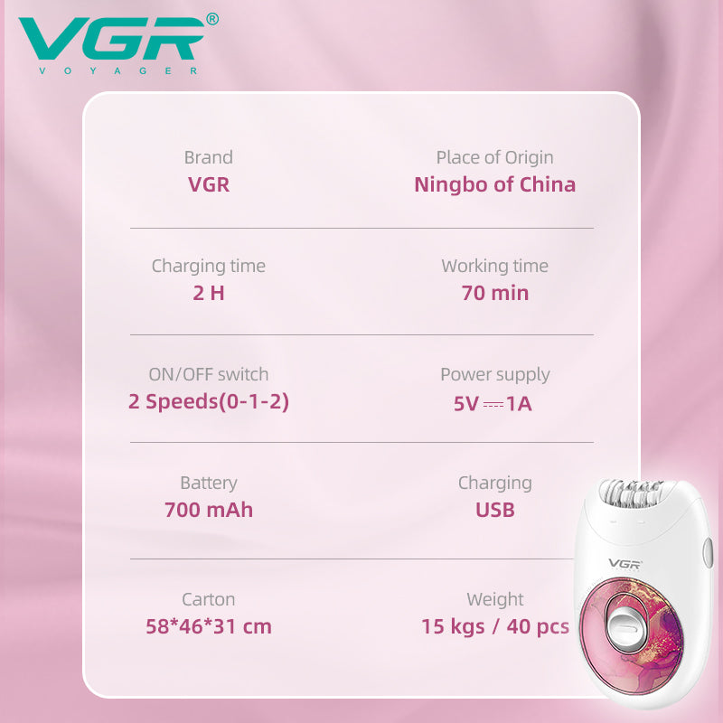 ماكينة أزاله الشعر VGR 736 3-in-1 السر إلى بشرة ناعمة تدوم أسابيع.