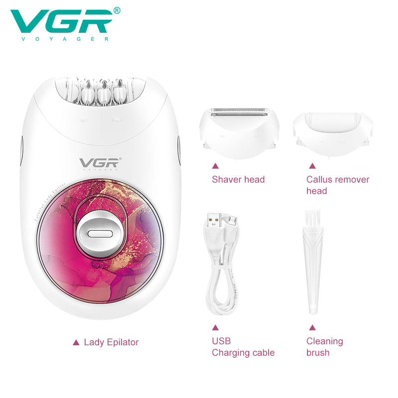 ماكينة أزاله الشعر VGR 736 3-in-1 السر إلى بشرة ناعمة تدوم أسابيع.