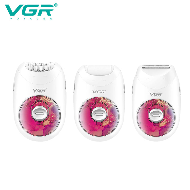 ماكينة أزاله الشعر VGR 736 3-in-1 السر إلى بشرة ناعمة تدوم أسابيع.